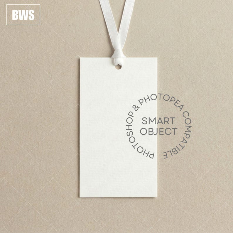 Minimalist Rectangle Gift Tag Mockup for Designers | Editable PSD Smart ...