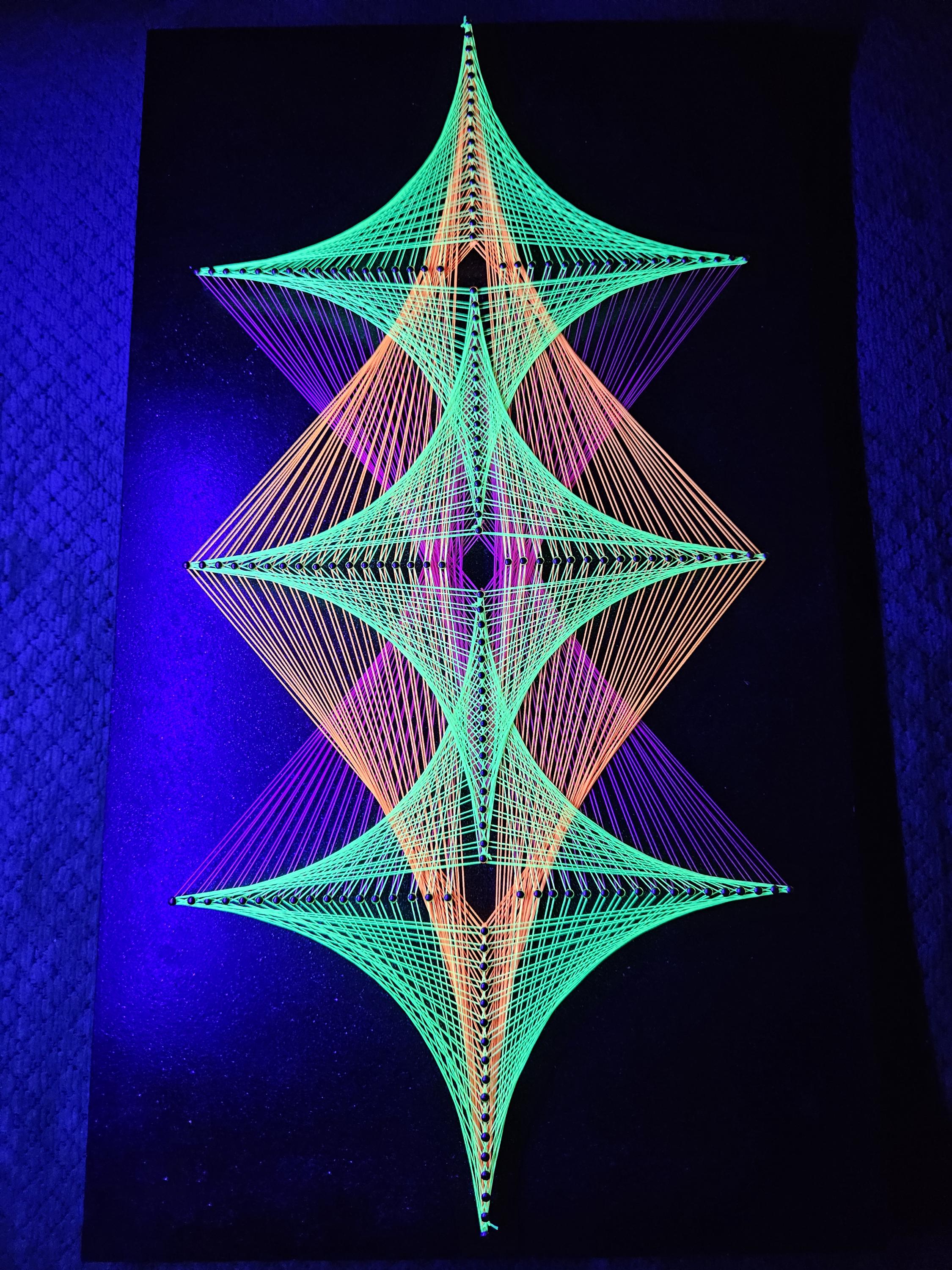 UV String Art, Handmade, Psychelic, Wall Deco - Etsy