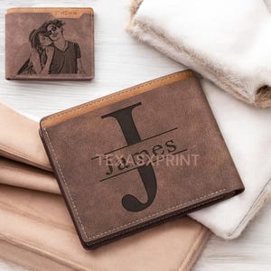 Men’s Custom Engraved Photo Wallet – Personalized Picture & Text Wallet, Birthday, Christmas, or Father’s Day Gift for Him