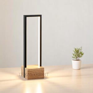 Modern Square Bedside Lamp – Dimmable LED Table Lamp with Touch Control, 350LM Brightness, Minimalist Nightstand Lighting