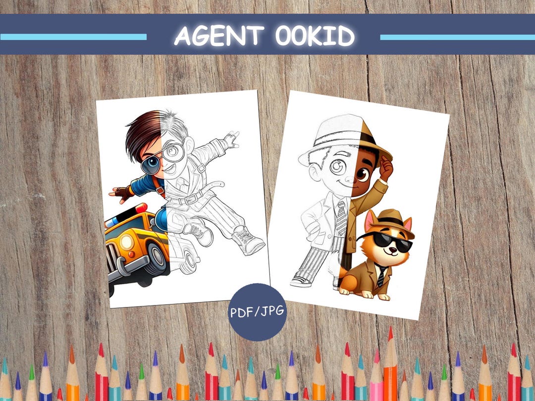 Secret Agent Coloring Kids Coloring Pages AGENT 00KID Secret Agent Coloring Book 12 Kids ...