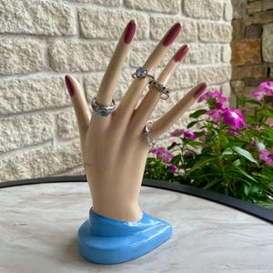 Vintage Ceramic Hand Ring Holder, Circa 1950s, Jewelry Holder