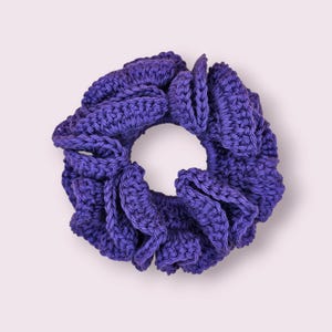 Large Dark Purple Crochet Scrunchie
