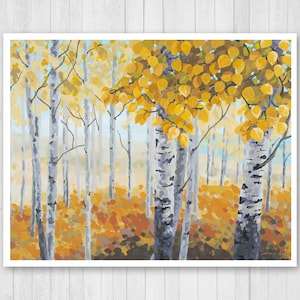Aspen Landscape Impressionist Painting - Print 11"x14"