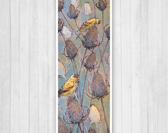 Goldfinches and Thistles - Print 4"x12"