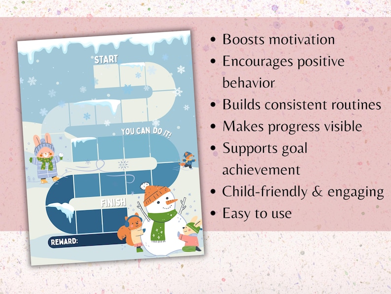 Winter Reward Chart Printable for Kids | Behavior & Motivation Chart ...