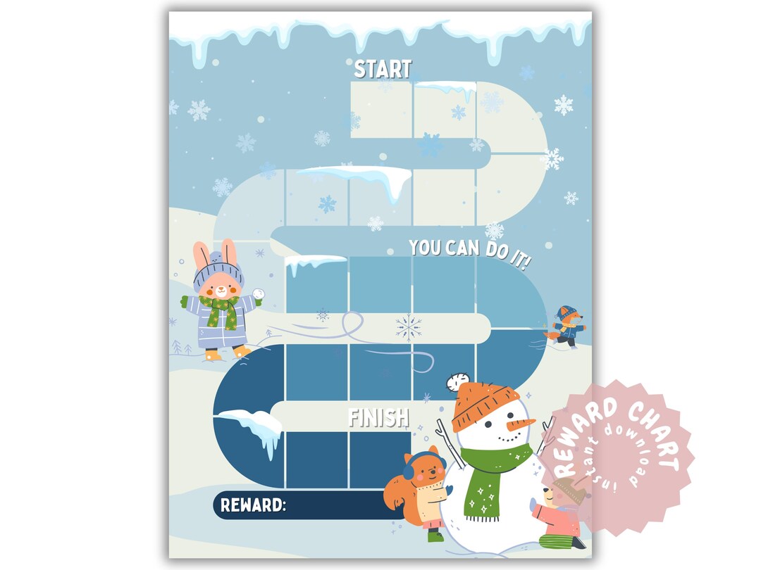 Winter Reward Chart Printable for Kids | Behavior & Motivation Chart ...