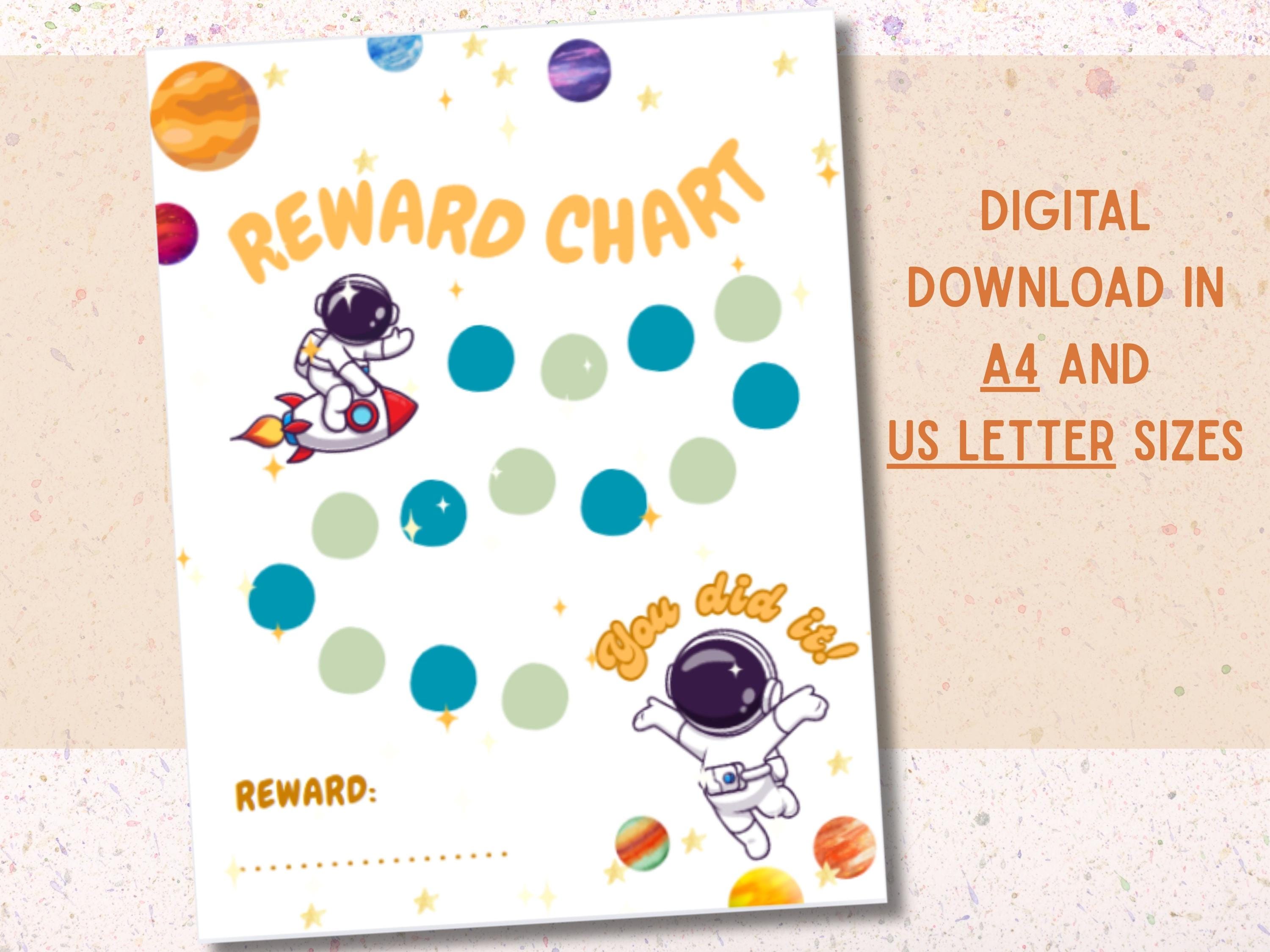 Space Reward Chart Printable | Kids Behavior Chore Chart | Potty ...