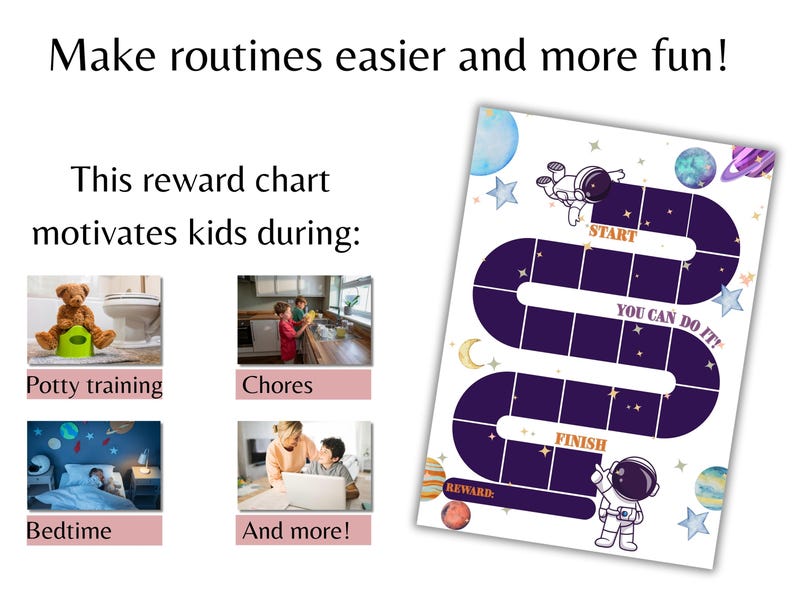 Space Reward Chart Printable for Kids | Behavior, Chore & Routine ...