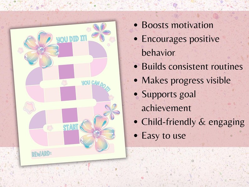 Purple Pastel Reward Chart Printable | Floral Behavior Chart for Kids ...