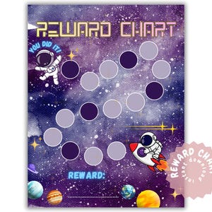 Space Reward Chart for Kids | Printable Solar System Behavior Chart | A4 & US Letter | pdf, jpg, png Instant Download