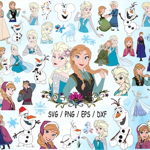 FROZEN SVG Bundle, FROZEN Svg files for Cricut, Frozen Clipart, Princess Svg, Olaf Svg, Elsa Svg, Anna Svg, Elsa Png, Frozen Characters