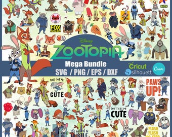 Zootopia Clipart Bundle: Cartoon Sublimation Designs (Digital Download)