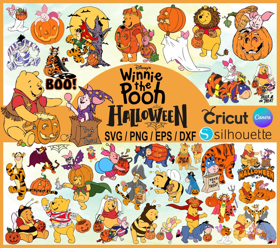 Winnie the Pooh Halloween SVG Bundle: Pooh & Friends Trick or Treat ...