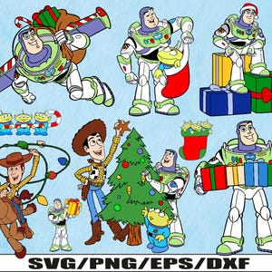 Toy Story Christmas SVG Bundle: Woody, Buzz Lightyear (Digital Files)