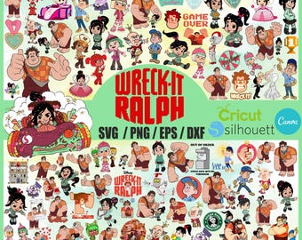 Wreck-It Ralph SVG Cliparts Bundle, Wreck-It Ralph Sublimation PNG Bundle,Wreck-It Ralph Movie Themed Birthday Party Cliparts png Collection