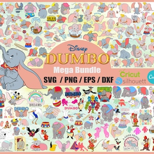 Dumbo Layered SVG, Dumbo PNG, Dumbo SVG, Dumbo clipart para cricut, Dumbo svg bundle, Dumbo Birthday svg, Archivo digital, Descarga instantánea