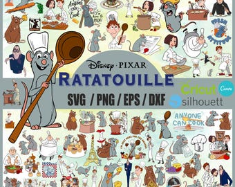 Ratatouille svg Cliparts Bundle, Ratatouille PNG Cartoon Sublimation Cliparts, Ratatouille Movie Themed Clip Arts Collection Party svg Rat