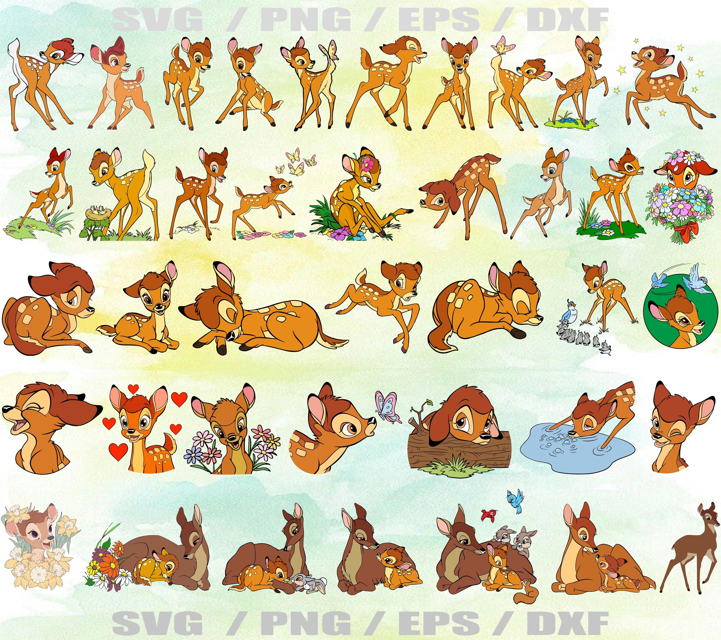 Bambi Mega Bundle, Bambi Svg, Bambi Clipart, Bambi Deer Png, Thumper ...