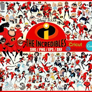 The Incredibles PNG Cliparts Bundle, The Incredibles SVG Cartoon Sublimation Cliparts, The Incredibles Birthday Sublimation Clipart PNG Pack
