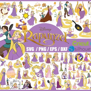 Rapunzel SVG Bundle, Rapunzel Svg Files for Cricut and Silhouette, Tangled Clipart, Rapunzel Clipart, Rapunzel Png Svg, Digital Download