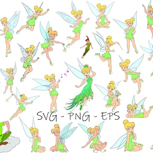 Tinkerbell SVG Bundle, Tinkerbell Svg & Png Files for Cricut, Believe Tinkerbell Png, Fairy Svg for Shirt, Princess Clipart Instant Download