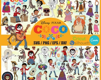Coco PNG , Coco SVG, Coco clipart bundle, Miguel png svg, High Quality Coco images for birthday decorations, Cake toppers, shirts, and more!