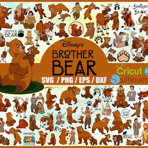 Disney Bruder Bär SVG PNG Clip Art Kinderzimmer Aquarell Png-Dateien Clipart zum ausdrucken kommerzielle Nutzung digitaler Download