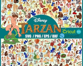 Tarzan PNG Cliparts Bundle, Tarzan Sublimation Bundle, Tarzan Cartoon Movie Themed Birthday Party Clipart, Tarzan PNG Collection Cliparts
