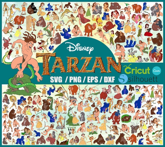Tarzan Movie PNG Clipart Bundle (svg, eps, dxf) (Digital Download)