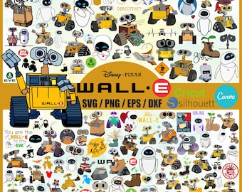 Wall-E SVG Cliparts Bundle, Cartoon PNG Collection (Digital Download)