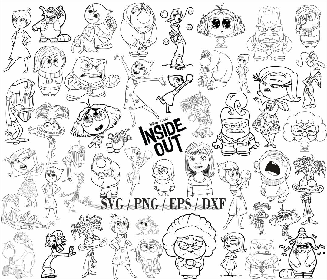 Inside Out 2 Bundle Svg, Png, Cricut, Inside Out Line Bundle Svg ...
