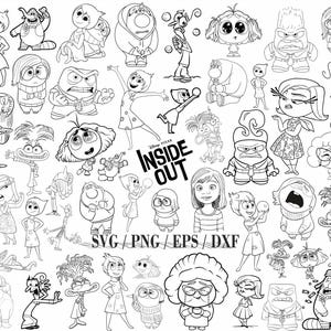 Inside Out 2 Bundle Svg, Png, Cricut, Inside Out Line Bundle Svg, Instant Download, Cut File