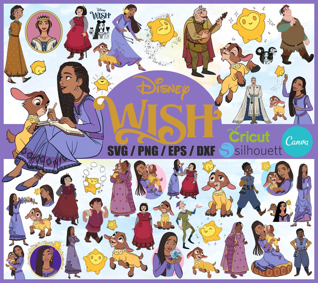 Wish Movie Cliparts Mega Bundle, Alphabet Font, Svg Png Eps Dxf - Etsy
