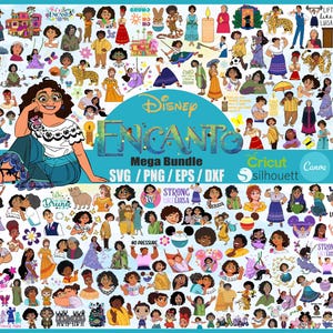 Encanto SVG Cliparts-collectie, Encanto PNG-sublimatieclipartbundel, Encanto verjaardagsfeestje taarttopper SVG, Encanto digitale printables
