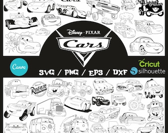 Cars Svg Bundle, Cars Clipart, Cars cutting files, Cars mug, cars layered, Lightning Mcqueen Mater, cars cricut, cars silhoutte, Cars tshirt