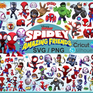 Spidey Clipart Mega Bundle, Spidey SVG, Spidey and his Amazing Friends png and Digital Papers, Superhero SVG, Spidey alphabet svg,Spidey PNG