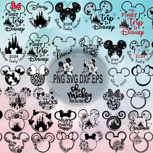 Dis ney Bundle Svg Png DXF Eps Cricut Printable Clipart Silhouette, Mouse Svg, Castle Svg, mouse and friends, Minniee Mickeyy magicworld svg