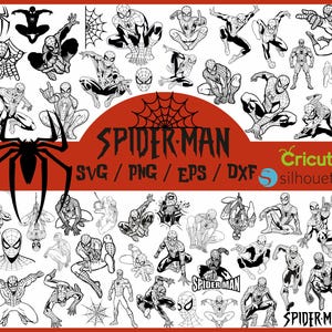 Spiderman Svg Bundle, Spiderman Svg, Spiderman Clipart, Spiderman Silhouette, Superhero Svg, Spiderman Cut Files For Circut For Silhouette