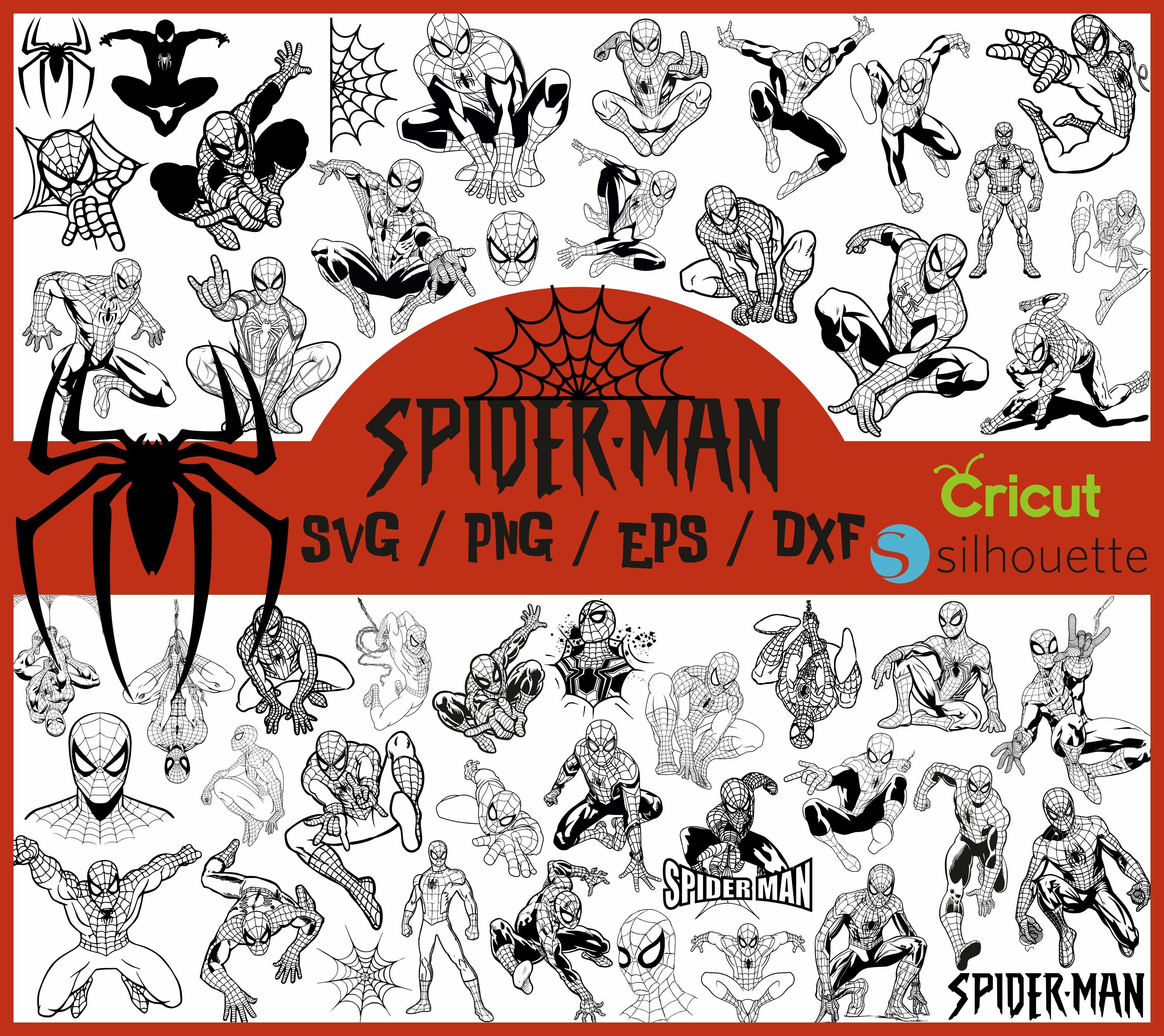 Spiderman Svg Bundle, Spiderman Svg, Spiderman Clipart, Spiderman Silhouette, Superhero Svg, Spiderman Cut Files For Circut For Silhouette