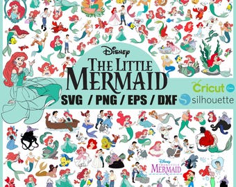 Little Mermaid SVG Bundle: Ariel, Flounder Clipart (Digital Download)