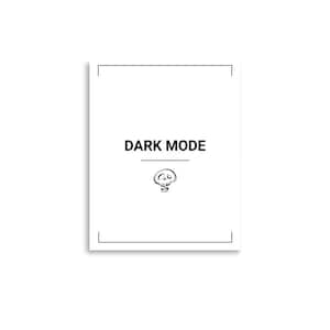 Donkere modus poster | Minimalistische ontwikkelaarskunst | Code humor