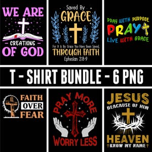Jesus Christian T-Shirt Design Png Bundle , Sublimation Design, svg, Png, Ai, Clipart Commercial 4