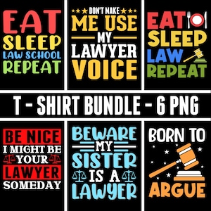 Lawyer T-Shirt Design Png Bundle , Sublimation Design, svg, Png, Ai, Clipart Commercial I