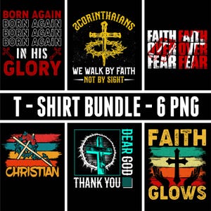 Jesus Christian T-Shirt Design Png Bundle , Sublimation Design, svg, Png, Ai, Clipart Commercial 11
