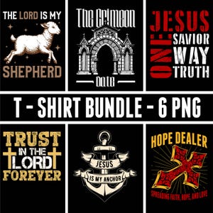 Ensemble de Png de conception de T-Shirt chrétien de Jésus, conception de sublimation, svg, Png, Ai, clipart commercial 14