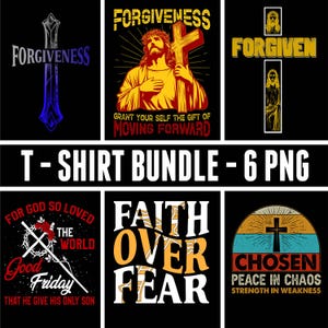 Jesus Christian T-Shirt Design Png Bundle , Sublimation Design, svg, Png, Ai, Clipart Commercial 5