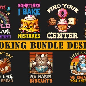 COOKING T-Shirt Design Png Bundle , Sublimation Design, svg, Png, Ai, Clipart Commercial I