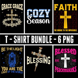 Jesus Christian T-Shirt Design Png Bundle , Sublimation Design, svg, Png, Ai, Clipart Commercial 7