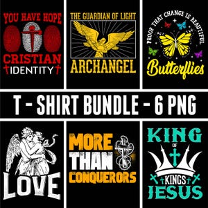 Jesus Christian T-Shirt Design Png Bundle , Sublimation Design, svg, Png, Ai, Clipart Commercial 8